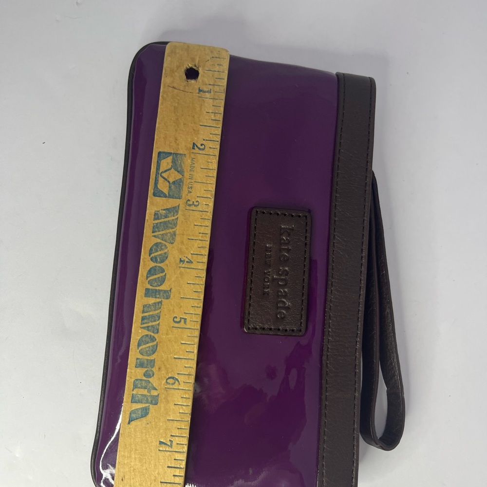 Kate Spade New York Purple Brown Wristlet Clutch Pouch - Picture 13 of 16